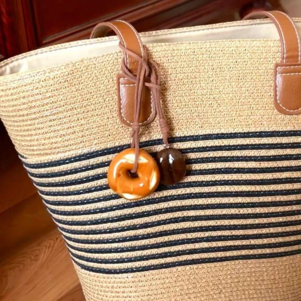 Bagel Alkaline Bread Pendant Kawaii Car Interior Pendant  Rearview Mirror Pendant