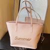 Summer seaside beach vacation straw bag women's 2025 new large-capacity shoulder bag fashion commuter tote bag