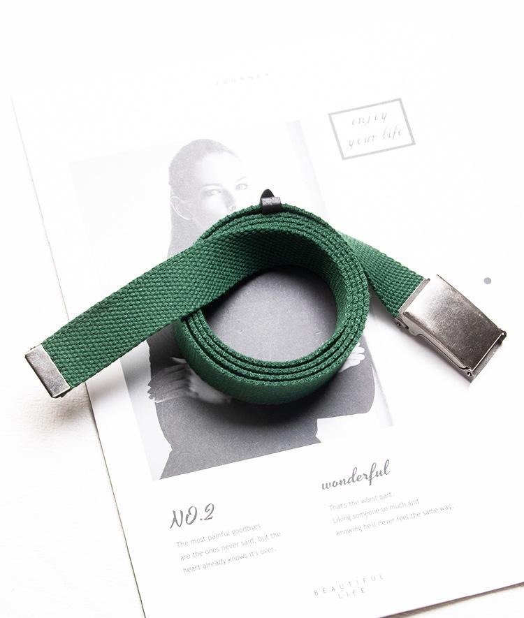 2.5cm Smooth Buckle Canvas Belt, Unisex Casual Workwear Pants, INS Style Fabric Narrow Leather Belt for Women, Men, and Students.