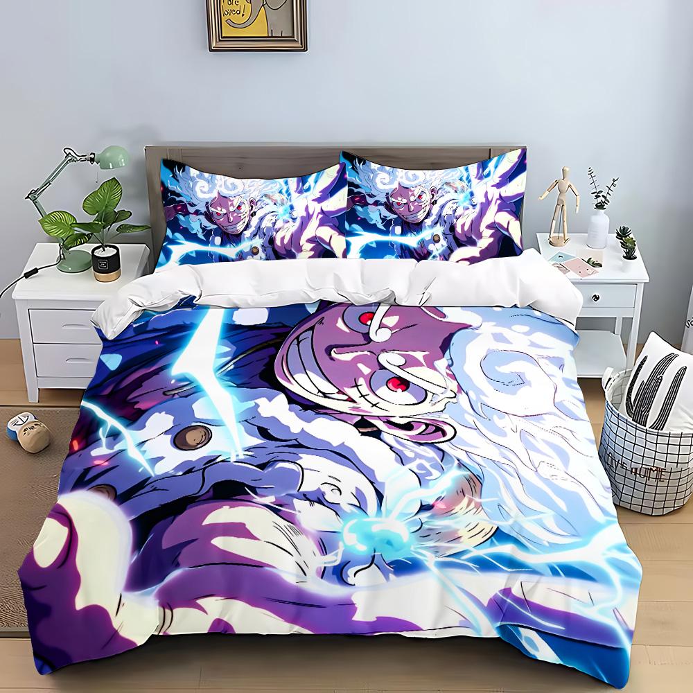 Anime Duvet Pillowcase Bedding Set Adult Boy Girl Bedroom O-One P-Pieces Decoration Children Gift Single Double Large Size