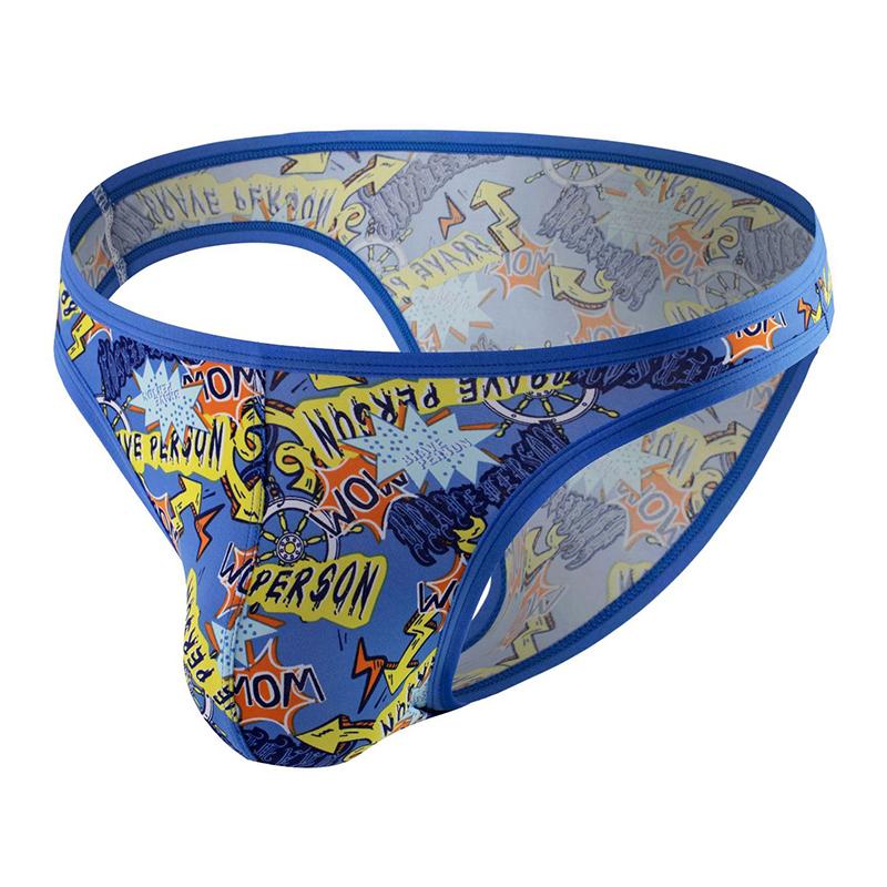 Men's Sexy Low-Rise Briefs Stylish Printed Comfort Underwear Breathable Body-Hugging Briefs