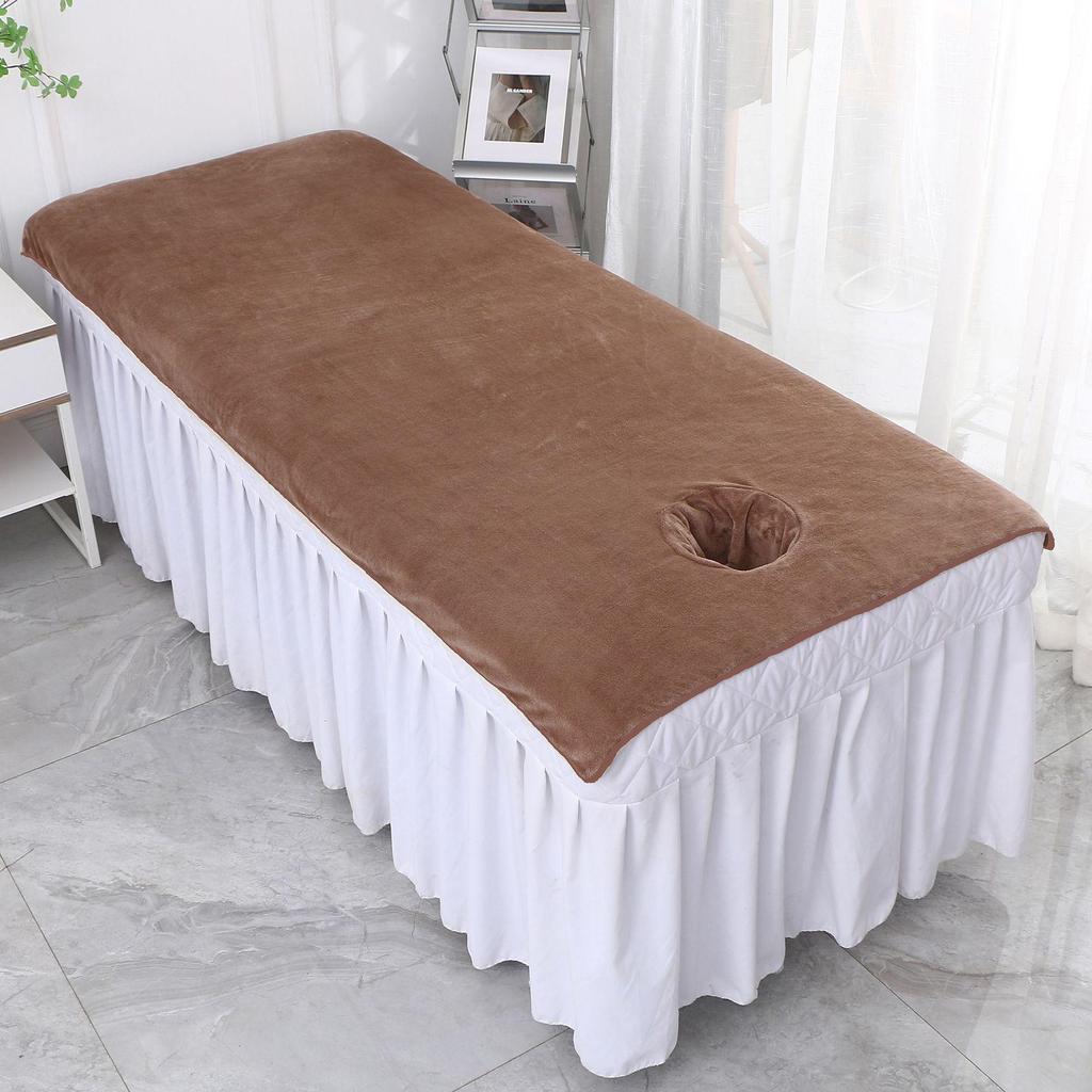 Thick Absorbent Beauty Salon Bath Towel Massage Bed Sheet with Hole, Logo-Ready, 80x190cm