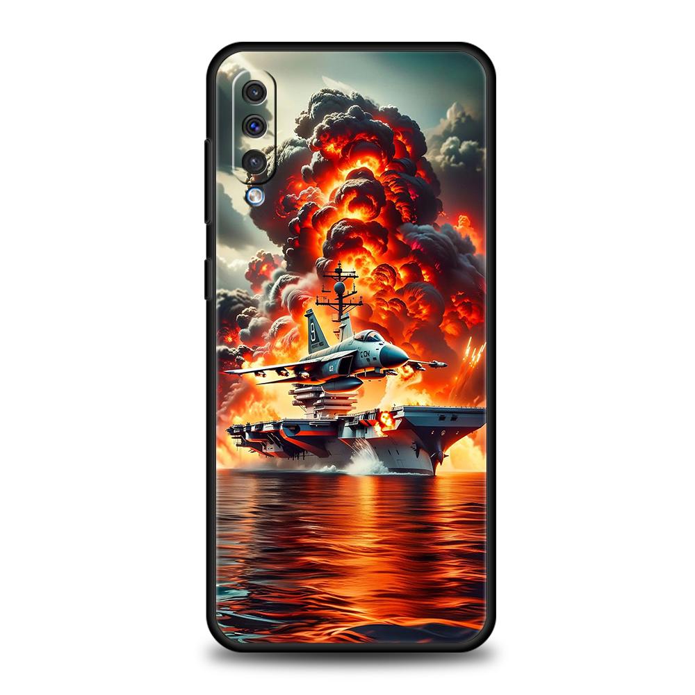 Fighter Plane Phone Case for Samsung Galaxy A56 A36 A26 A16 A06 A54 A34 A24 A12 A14 A20 A22 A52 5G Soft TPU Shell Fundas Capas