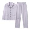 Pajamas women's spring and autumn long-sleeved plus size purple high-end autumn and winter cardigan loungewear