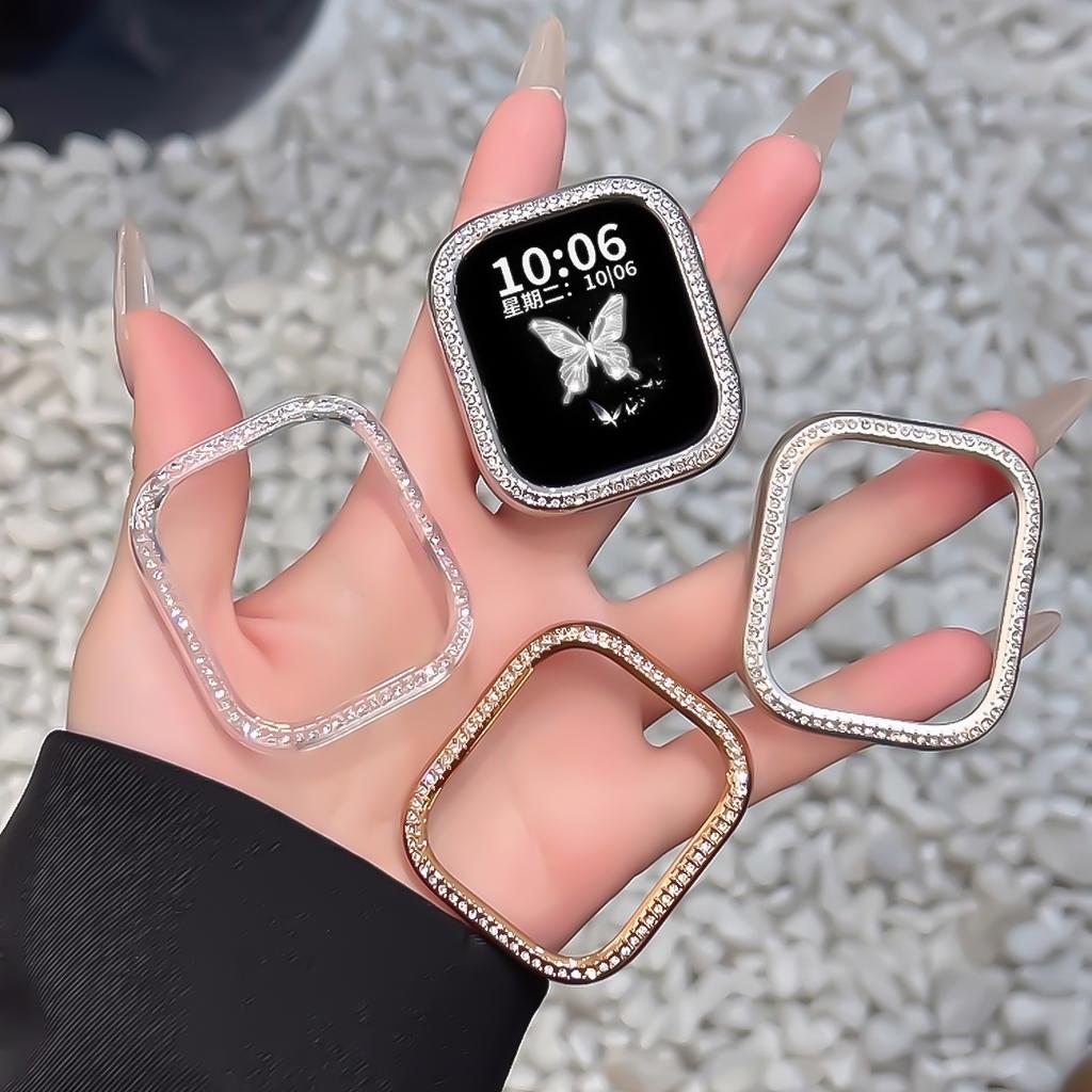 Damen Diamant Hülle Für Redmi Watch 6 Hohl PC Hartschalen Bumper Für Redmi Watch 6 Smartwatch Schutz Anti-Fall Hülle