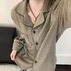 Velvet Striped Cardigan Pajama Set for Women - Autumn/Winter 2025 Collection
