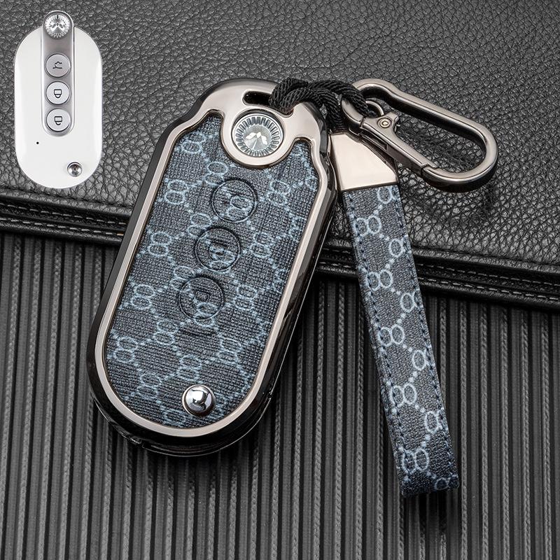 2022 Wuling Hongguang MINIEV Nyckelfodral i Legering och Läder: Fulltäckande dubbelsidigt metallskal med spänne