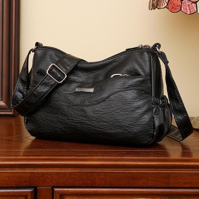 Crossbody Bag Soft Leather Large Capacity Middle-aged And Elderly Women's Bag