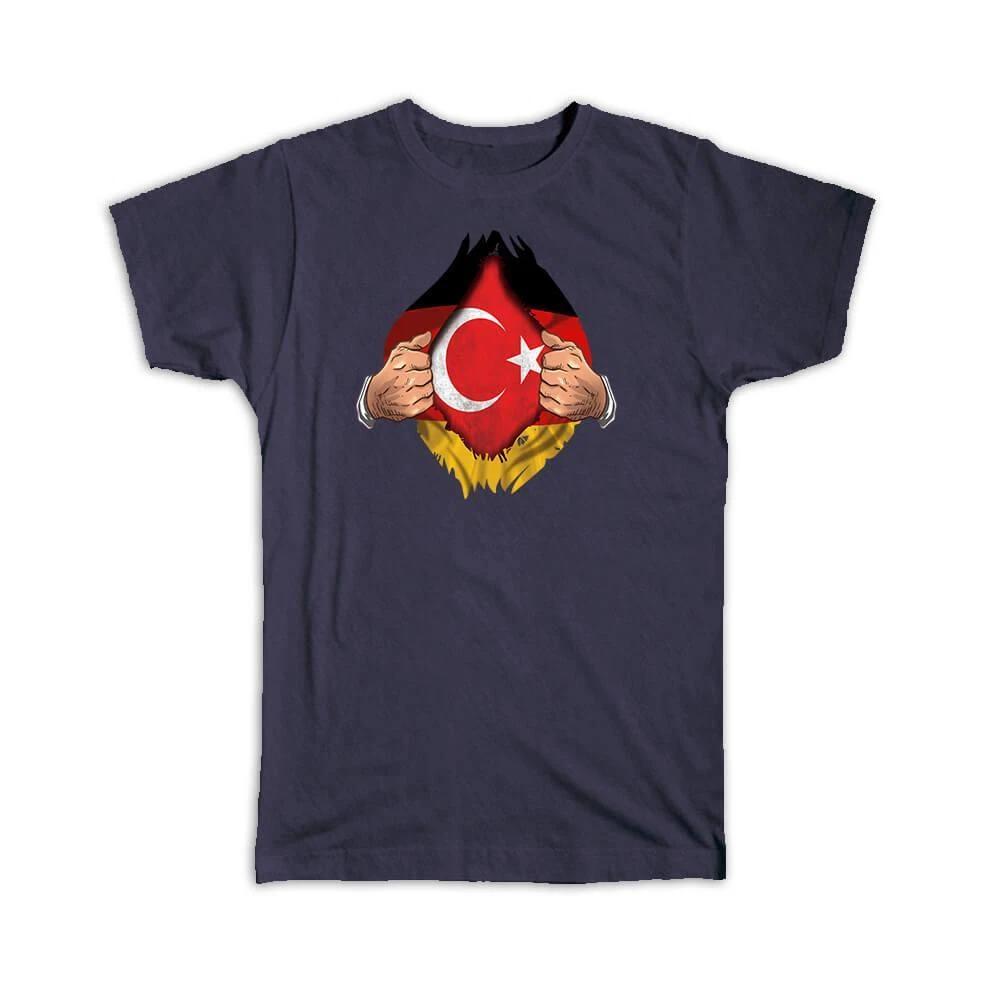 Gift T-Shirt : Turkiye German Flag Chest Turkish XL
