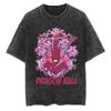 Dragon Ball Majin Buu Pink Aura Printed Tshirt Mens and Womens Washed Tshirt High Quality Vintage Tshirt Harajuku Top