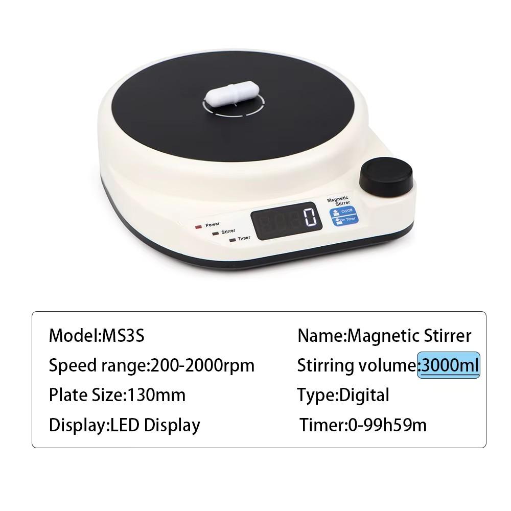 Magnetic Mixer 2000RPM Mini Electric Magnetic Stirrer with Stir Bar Brushless DC Motor for Medical Chemical Laboratory EU Plug