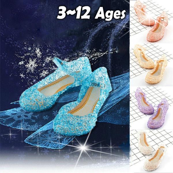 Baby Girls Crystal Jelly Sandals Princess Cosplay Party Girl Dance Shoes Wedge Sandalas Fashion for Girls Nest Hollow Out Mesh Flats Shoes