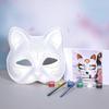 DIY White Peking Opera Fox Mask: Blank Paper Pulp for Kids To Paint