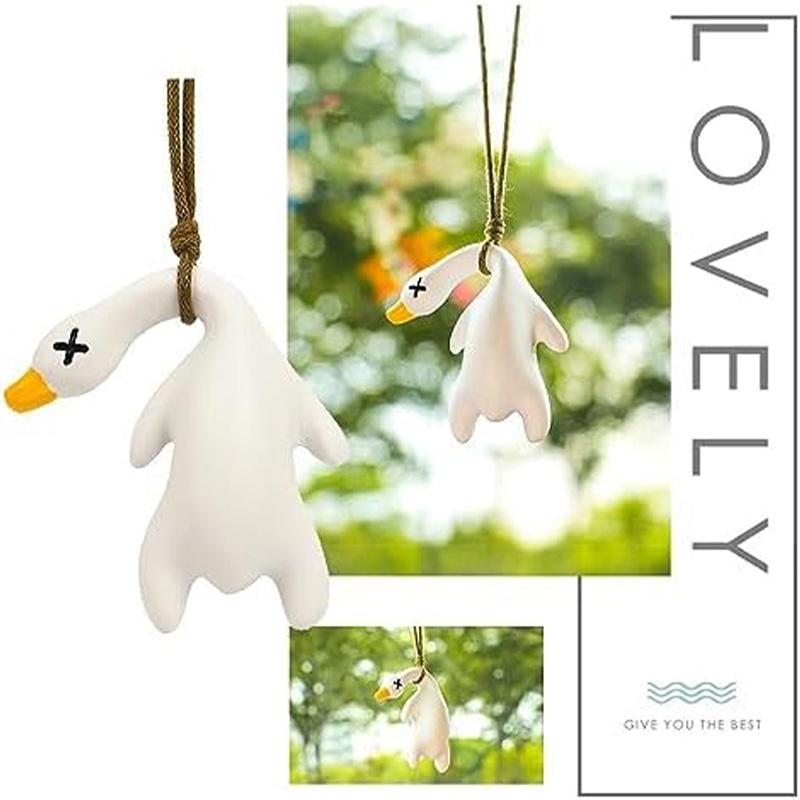 Car Rearview Mirror Decorative Pendant UV Color Changing Mounted Roasted Duck Pendant Decorative Mirror Car Decoration Pendant
