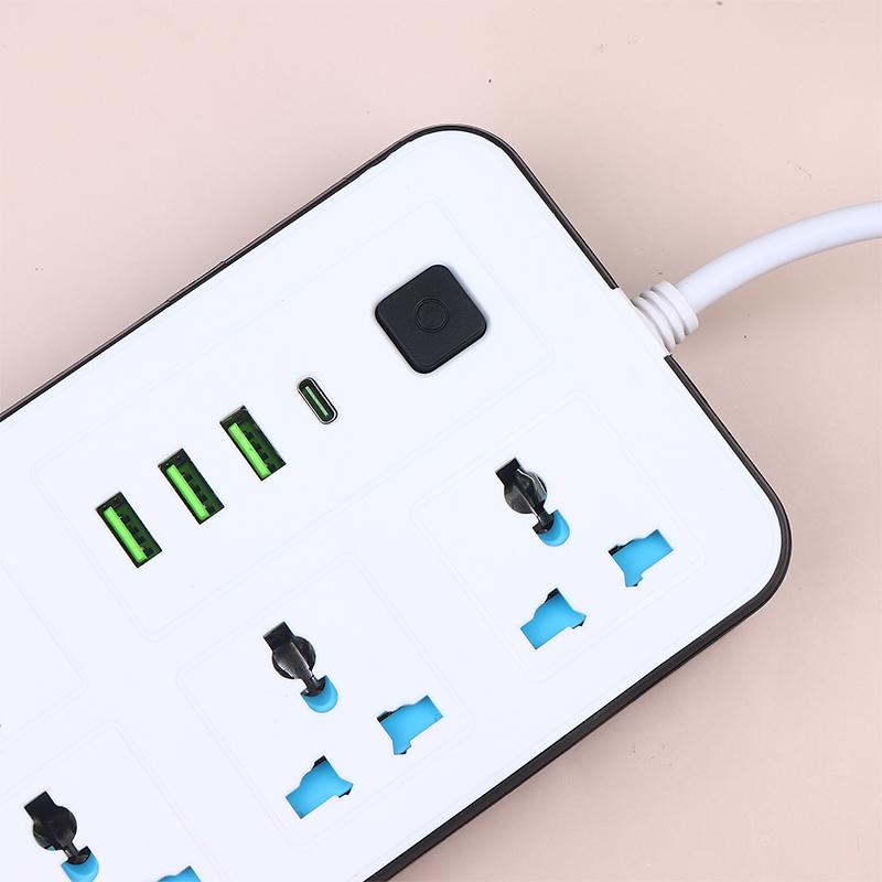 AB Fişli 2/3 Pinli Priz 1 Tip-C 3 USB Portlu 4 Yollu AC Priz 2/3/5M Uzatma Priz Şarj Edebilir Elektrik Priz