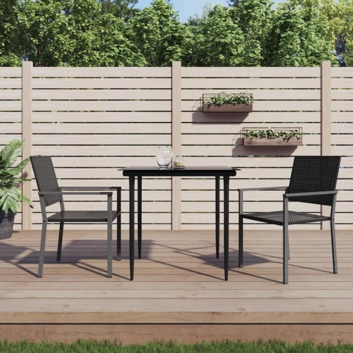 VidaXL Chaises de jardin lot de 2 noir 54x62,5x89 cm résine tressée 364098
