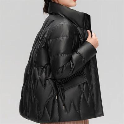 Chaqueta Corta de Plumón para Mujer con Cuello Alto XueZhongFei