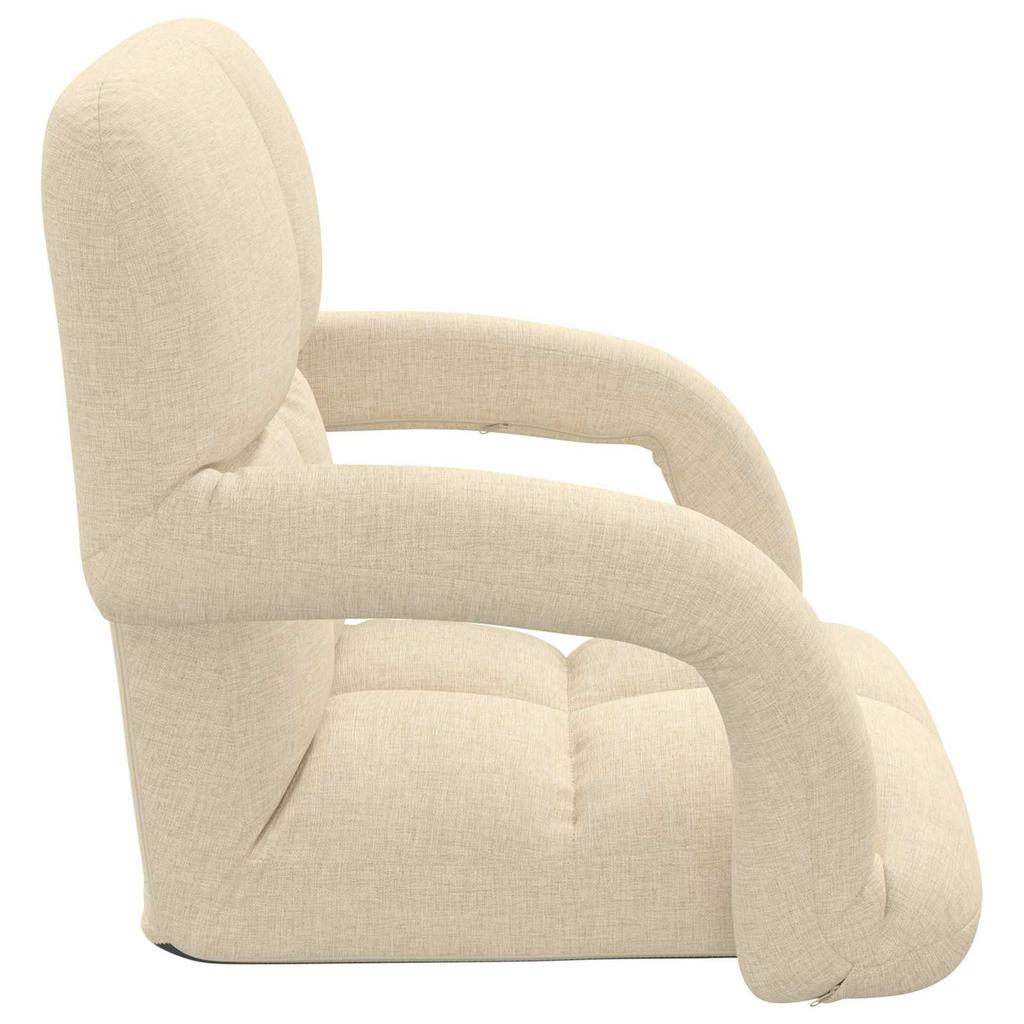 Adjustable Floor Chair with Armrests 5 Position Reclining Backrest Fabric