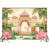 2D Traditional Pichwai Backdrop, Cow Temple Background for Indian Wedding Photoshoot