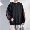 Men’s Chinese Style Embroidery Long Sleeve Round Neck Hoodie - Spring/Autumn/Winter 2025 Heavyweight Loose T-shirt