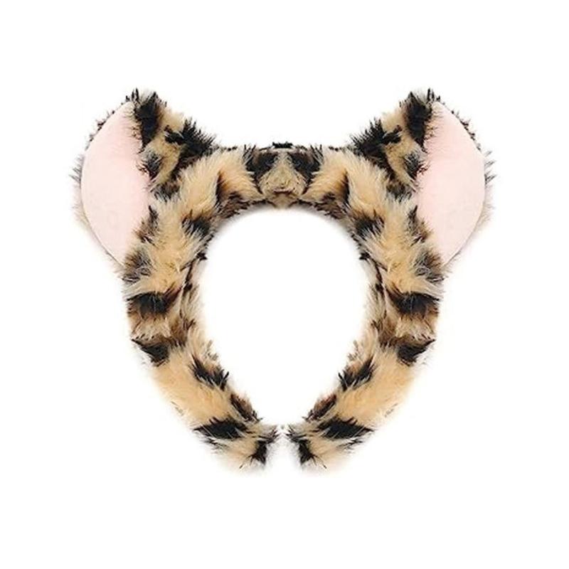1/2/3/4 Animal Leopard Costume Accessories Leopard Ears Headband Tail Bowtie Tutus Skirt Halloween Cosplay Party Props