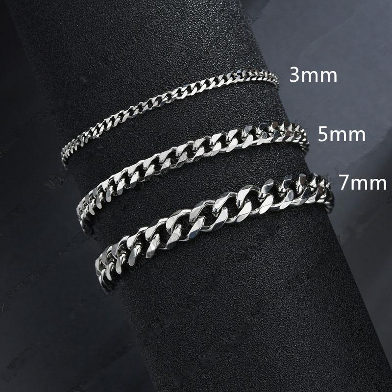 9 Styles Cuban Chain Link Bracelet For Men 3/5/7mm Adjustable Hiphop Rock Outdoor Cool Biker Motorcycle Accessories Punk Pulsera