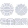STOBOK DIY Silicone Flower Lace Storage Box Mold with Lid, Epoxy Resin Art Crafts Mold for Jewelry, Candle Holder, Beads Container, 5.15 X 5.15 X