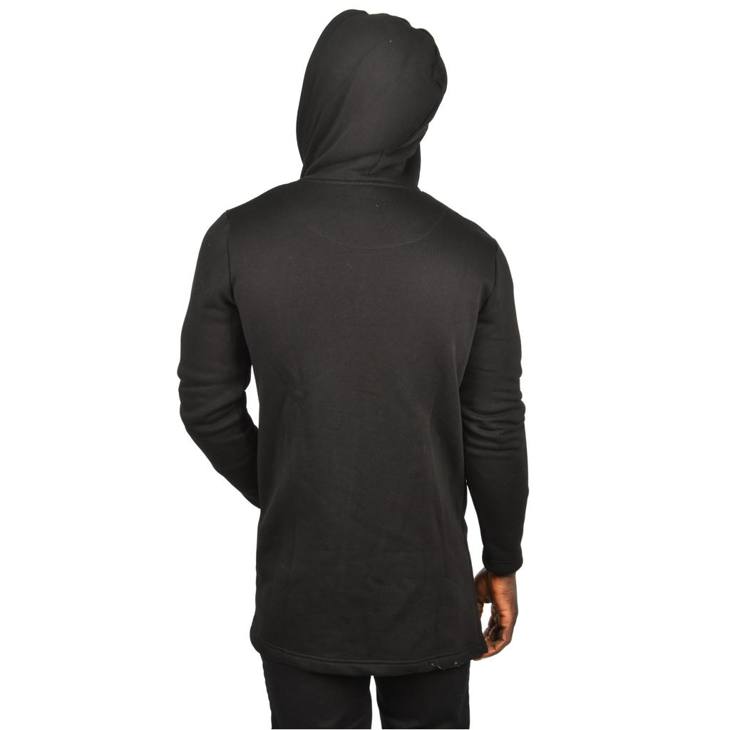 DeepSEA Düğmeli Kapüşonlu Dar Kesim Panço Uzun Hırka 2500644