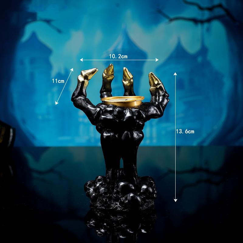 

Хэллоуин Череп Ладонь Подсвечник Ужасы Тематический Камерный Эскейп Настольное Украшение Реквизит Изготовлен из Смолы для Долговечной Элегантности чёрный