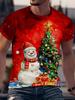 Christmas Santa Claus 3D Print T Shirt for Men Casual Short Sleeve Tee Shirts Fashion O-Neck Top New Year Gift Oversized T-Shirt