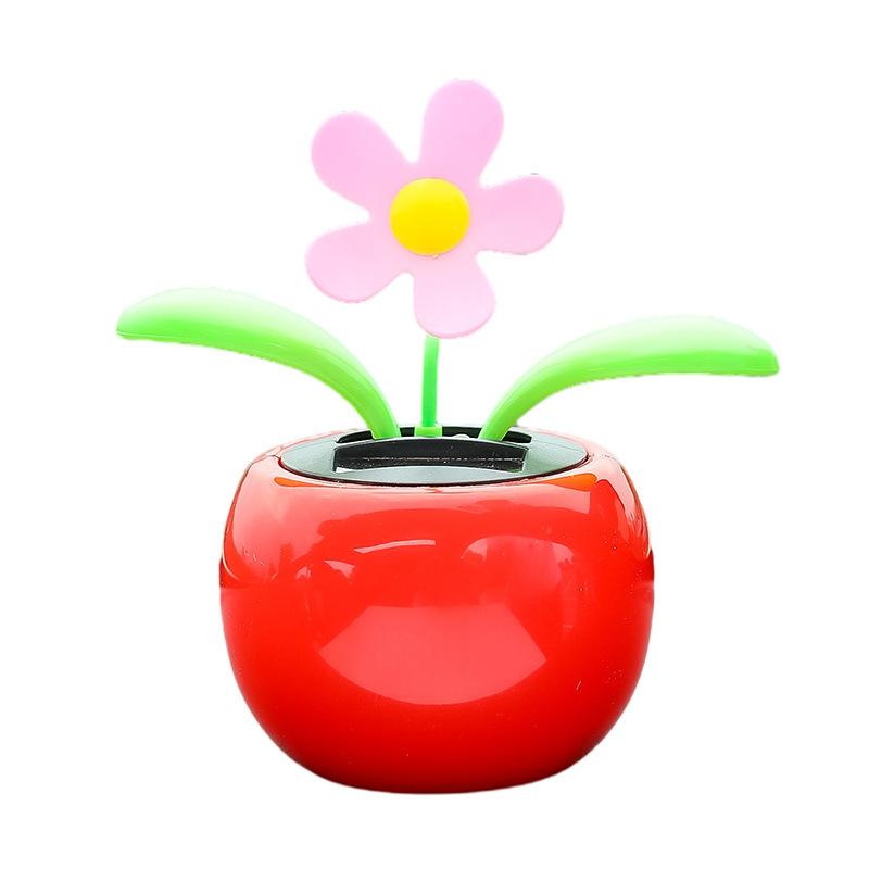 1PC Car Ornament Cartoon Car Jewelry Car Solar Swing Sunflower Plastic Decoration Car Supplies Female