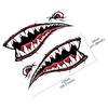 2pcs Funny Cartoon Car Stickers Shark Mouth Tooth Teeth Stylish Fun Graphics PVC Waterproof Stylish Sticker for Car DIY Decals