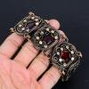 Granat Armreif, 999 Kupferdraht umwickelter Manschettenarmreif, Verstellbarer Armreif, Edelstein Schmuck Geschenk für Mama, Handgefertigt, Brandneuer Schmuck