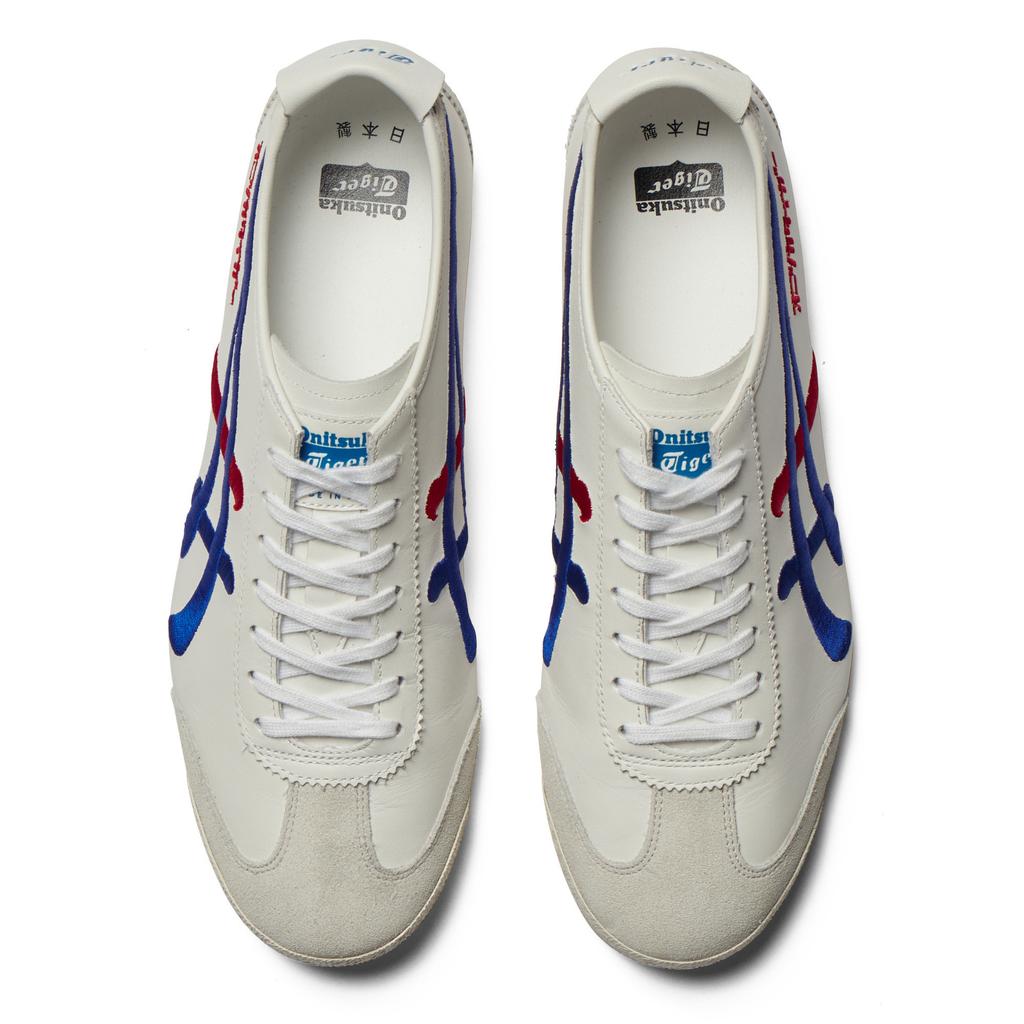ONITSUKA TIGER Mexico 66 Nm Comfortable Soft Non-Slip Wear-Resistant Low-Top Casual Shoes Unisex Casual Shoes White Blue 1183C320-100