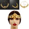 Fashion Simulation Gemstone Decoration Circular Tassel Design Gold Headwear For Womens Travel Gift