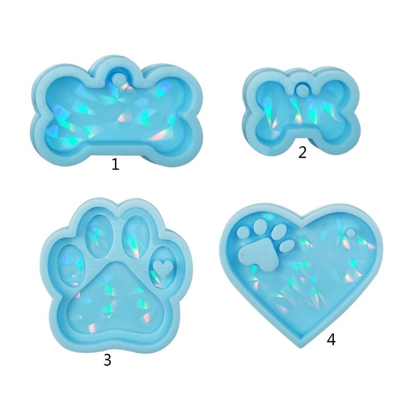 Colorful Holographic Resin Mold Silicone,Heart Resin Mould,Pendant Mold for DIY Jewelry Making Silicone Keychain Mold