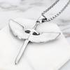 Angel Wings Pendants Necklaces for Men Women Stainless Steel Charm Chain Holy Sword Cross Pendant Unisex Jewelry Accessories