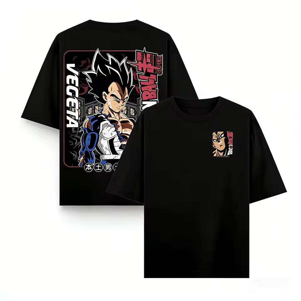 Dragon Ball Anime Vegeta Printed T shirt Men's and Women's T shirt Men's Top Sports T shirt 2026 Summer New Tee