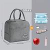 Mumosichan Insulated Thermal Lunch Bag for Women - Lightweight Oxford Fabric, Navy Blue Collegiate Style with Cute Joyful Face Logo