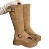 6Cm Thick-soled Flip-flops Cool Boots Women's Open-toed Western Boots 2025 Summer New Stacking Boots Heightening Short Boots