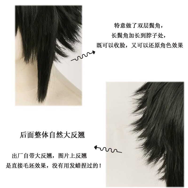 SUNXXCOS Naruto Cosplay Wig, Heat-Resistant, Costume Accessory (Uchiha Sasuke)