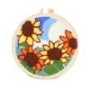 Flower Pattern Punch Needle Set Needlework Poke Needle Embroidery Kit  Educational Toys