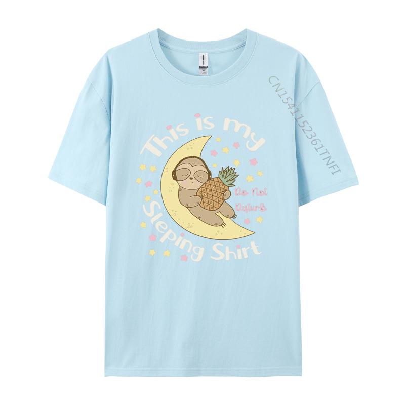 This Is My Sleeping Sleepy Sloth Moon T Shirts Men Harajuku T Shirt Cotton Oversized Unique Tees Tops Fast Shipping