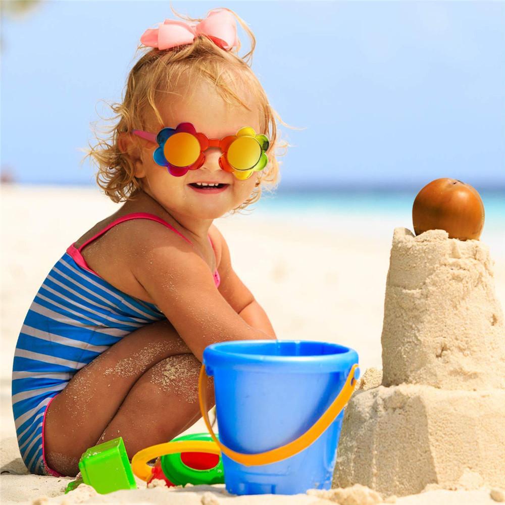 Favors Kids Sunglasses Flower Shaped Sunglasses for Toddler Girls Boys Round Flower Sunglasses