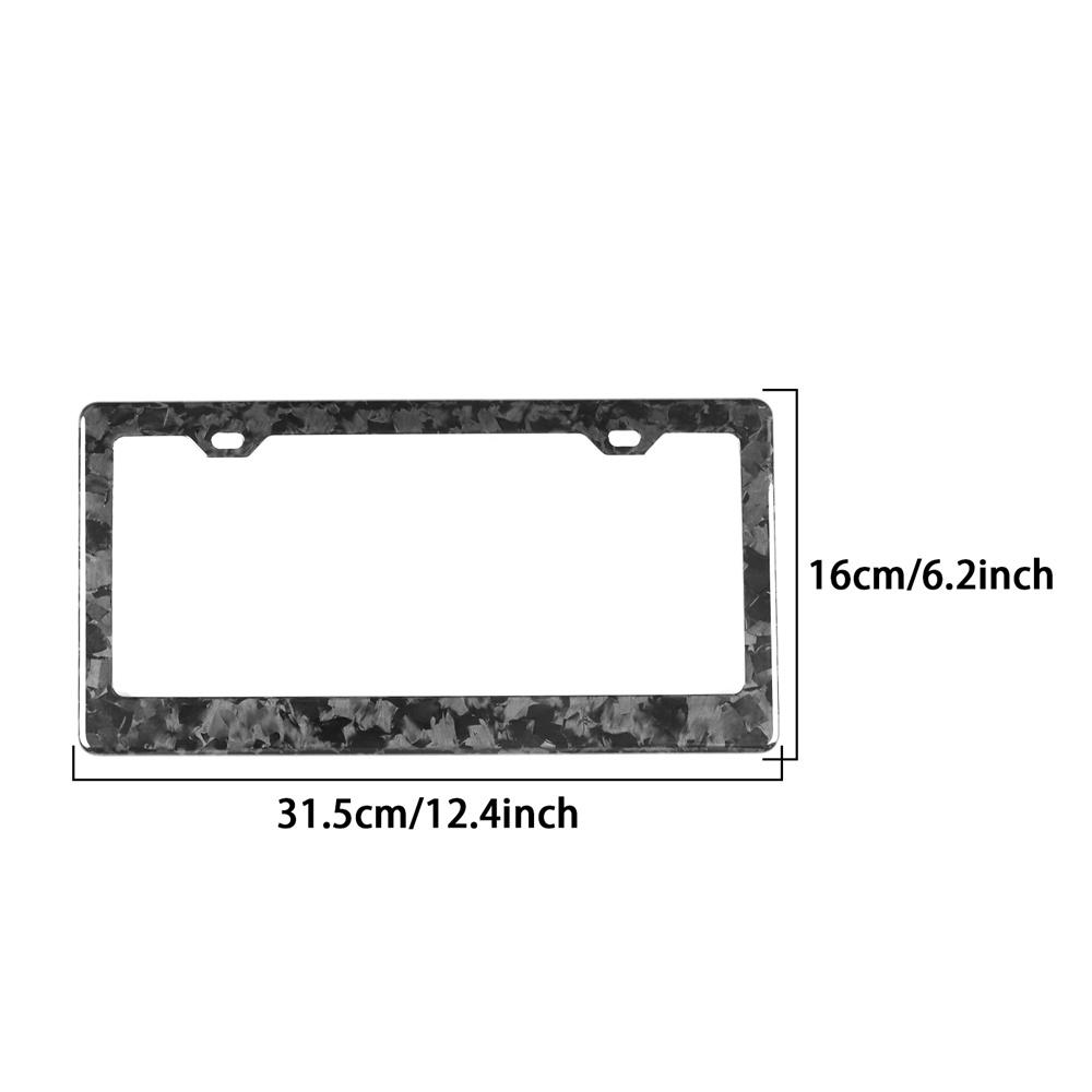 Real Forged Carbon Fiber License Plate Frame Car External Decoration 12.4x 6.2in