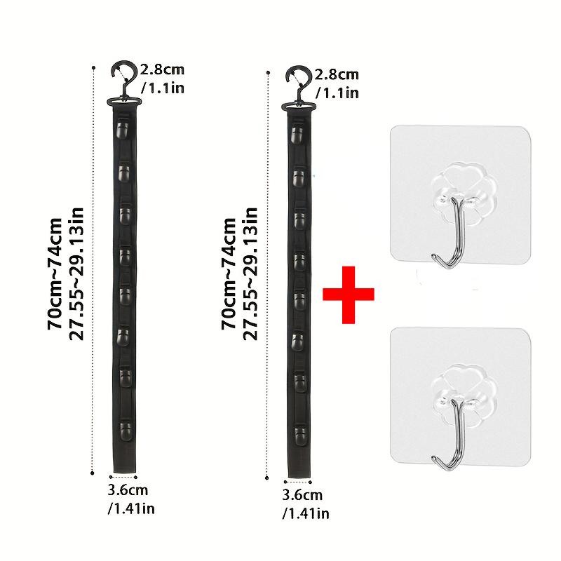 1/2pcs Over the Door Cap Rack Organizer Holds Up to 8 Baseball Hats Hat Storage System Adjustable Closet Hanger with Hooks