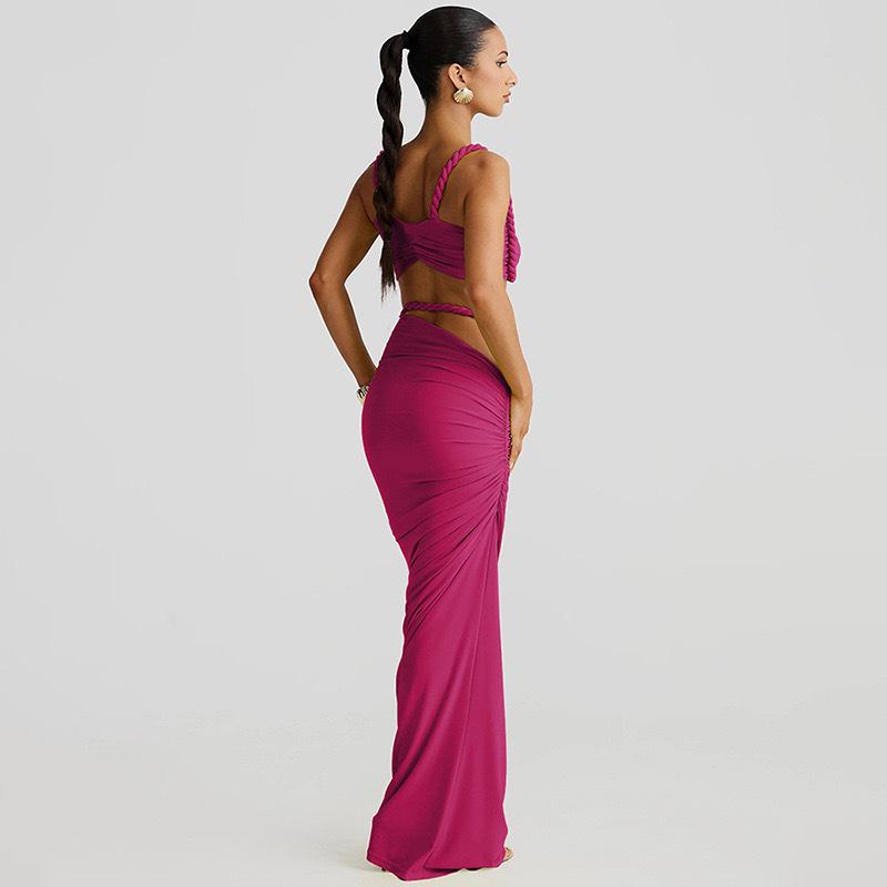 Damen Sexy Rückenfreier Neckholder Badeanzug & Bodycon Midi Rock Set