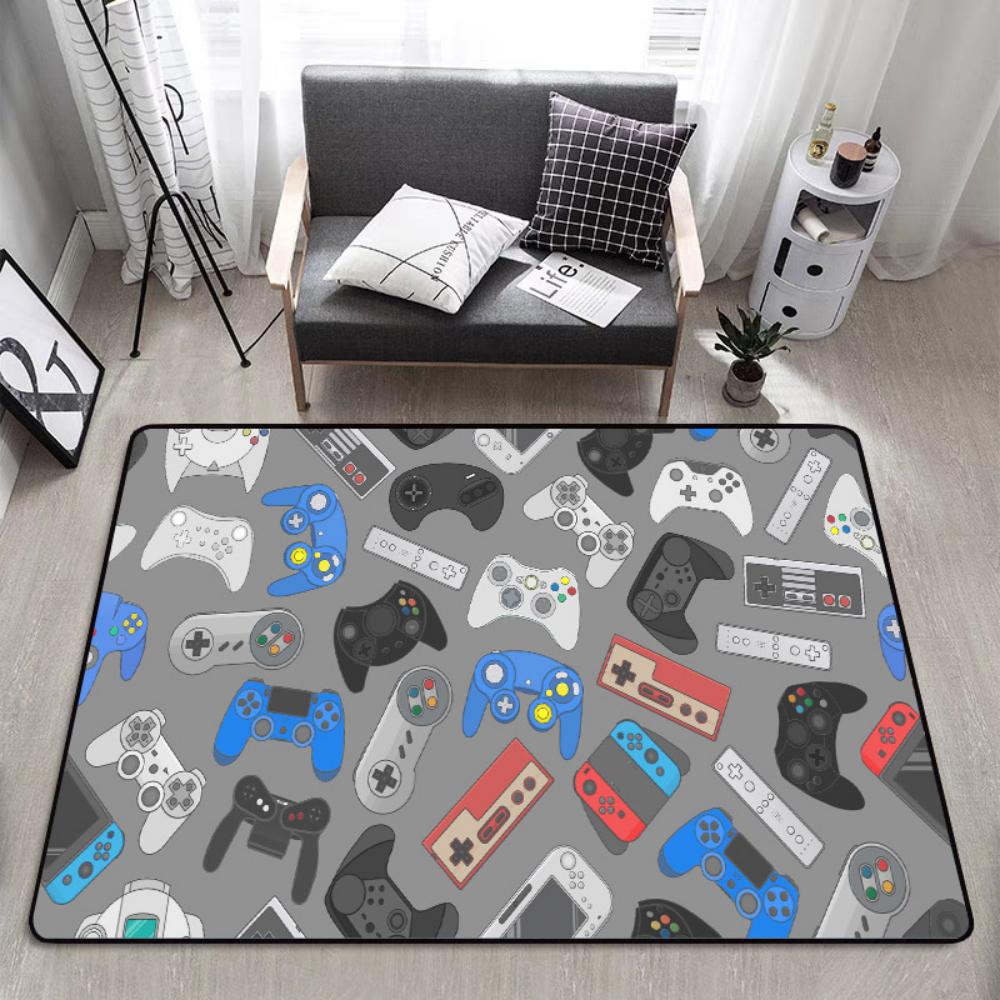 New Gaming Controller Carpet for Living Room Sofa Decor Rug Man's Cave Game Room Chair Floor Mat Bedroom Bedside Soft Rug Gifts