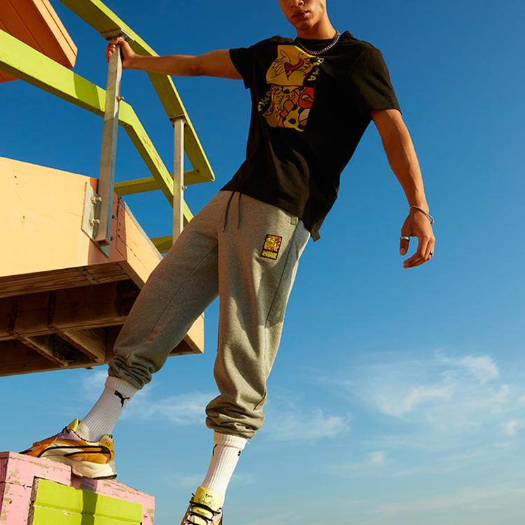 Puma X Britto Fun Print Sport Round Neck Short Sleeve T-Shirt Unisex Tops Black 532234-01