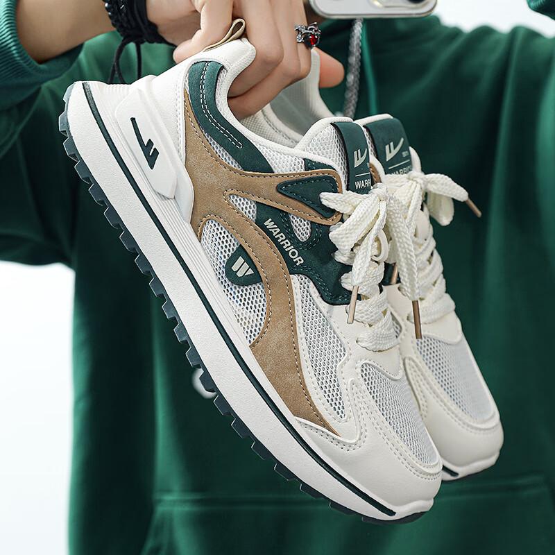 Huili Men's Soft-Soled Sneakers, New Spring 2026 Style Breathable WXY2341W, White-Green Size 43 (Single Mesh)